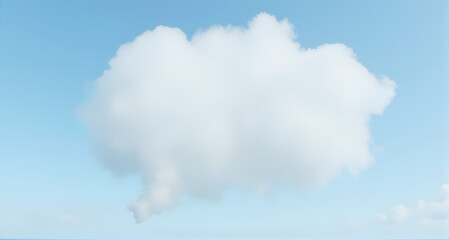 Fluffy White Cloud in Blue Sky