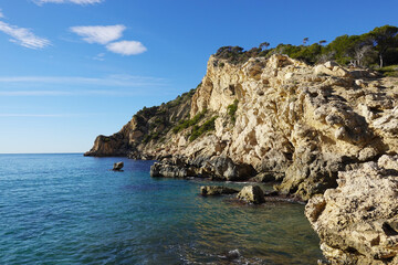 Fototapeta premium The panorama of Finestrat beach in Benidorm, Spain