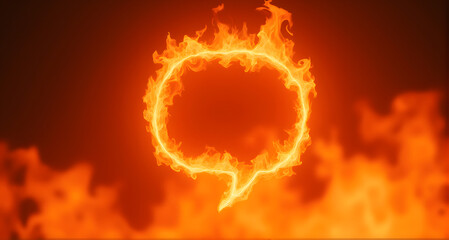 Fiery Speech Bubble Illustration