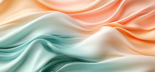 Fototapeta premium Pastel ombre silk fabric waves.