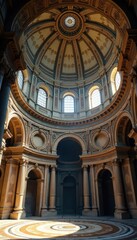 Obraz premium Massive dome, intricate details, Roman architecture, architecture, basilica, culture