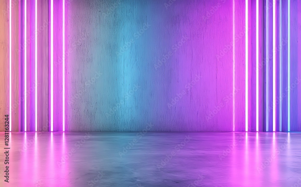 Fototapete An abstract texture featuring a light effect and rainbow colors created through 3D rendering for wallpaper