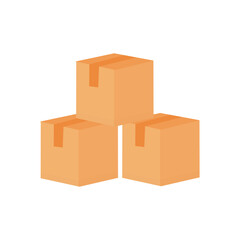 Obraz premium vector illustration of collection of cardboard packages