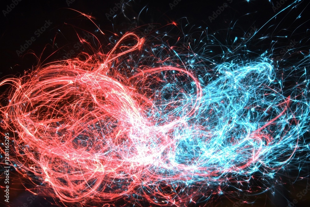 Aufkleber through a tunnel, an abstract colorful light trail with a concentric pattern accelerates