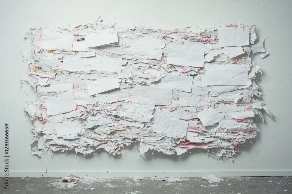 Poster empty white rectangle poster mockups lie diagonally in a close-up, with soft shadows falling on a ne