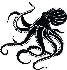 Octopus Silhouette Vector Design, Octopus Icon