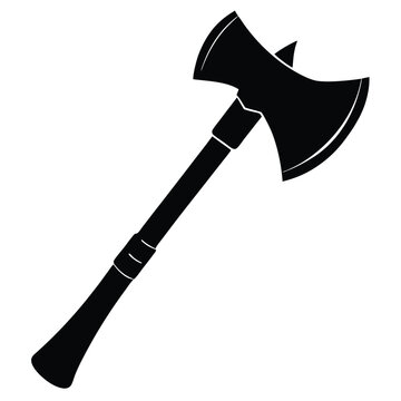recommend clip art: Axe silhouette icon isolated on white