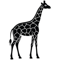 Camelopard silhouette icon isolated on white