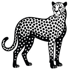 Cheetah silhouette icon isolated on white