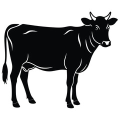  Cow silhouette icon isolated on white