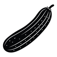 Cucumber silhouette icon isolated on white