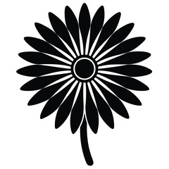 Daisy silhouette icon isolated on white