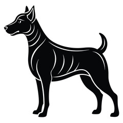 Dog silhouette icon isolated on white