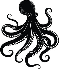 Octopus Silhouette Vector Design, Octopus Icon