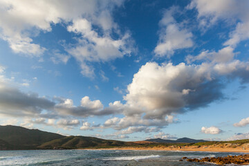 Sunset at Porto Ferro beach, Alghero, Sardinia, Italy