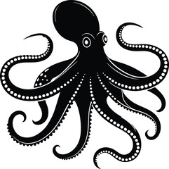 Octopus Silhouette Vector Design, Octopus Icon