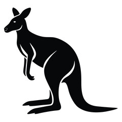 Kangaroo silhouette icon isolated on white