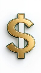 Obraz premium A shiny, golden dollar sign symbolizing wealth, finance, and currency against a simple background.