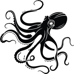 Octopus Silhouette Vector Design, Octopus Icon