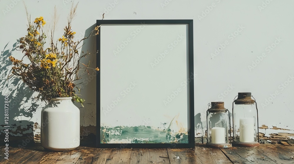 Aufkleber canvas frame without artwork for creating mockups and illustrations