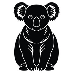 Koala bear silhouette icon isolated on white