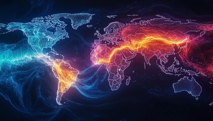 Dynamic visualization of international business risk, digital maps with risk factors such as natural disasters, political events, financial crises, global business environment