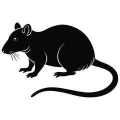 Rat silhouette icon isolated on white