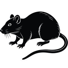 Rat silhouette icon isolated on white