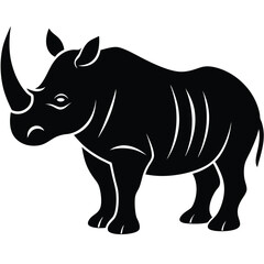 Rhinoceros silhouette icon isolated on white