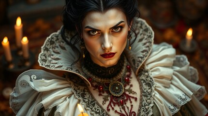 Portrait of the Evil Queen, Snow White’s Stepmother, in a Dark and Mysterious Setting