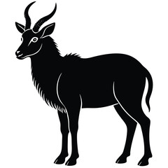 Serow silhouette icon isolated on white