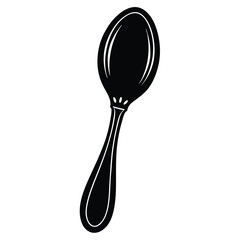 Spoon silhouette icon isolated on white