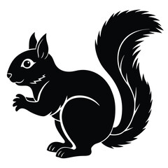 Squirrel silhouette icon isolated on white