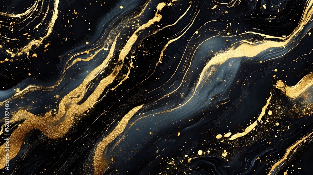 Leinwandbilder Captivating abstract background featuring a mesmerizing celestial composition with shimmering metallic textures dynamic gold and glitter patterns and a dramatic