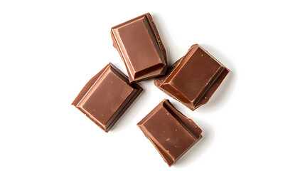 Sweet chocolate bar on a white