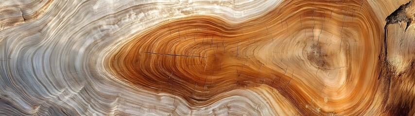 Captivating abstract background with a mesmerizing wooden grain texture featuring flowing organic patterns and swirling lines in soothing earth tone colors