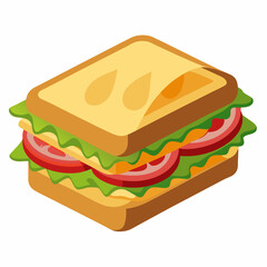 sandwich with ham and vegetables