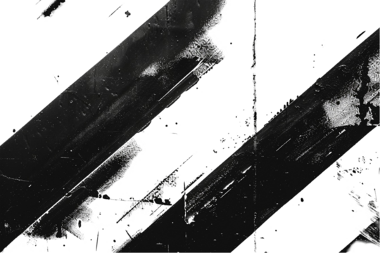 Diagonal Black and White Lines Isolated on Transparent Background