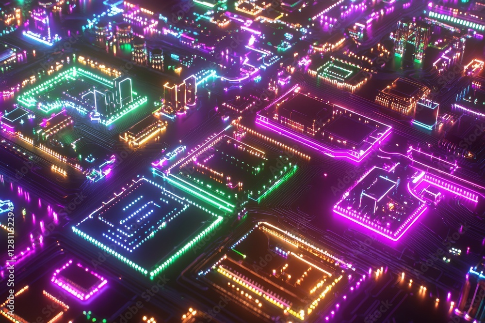 Poster an abstract design of circuit cyberspace was generated using ai technology