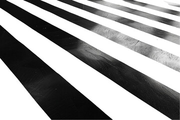 Diagonal Black and White Lines Isolated on Transparent Background
