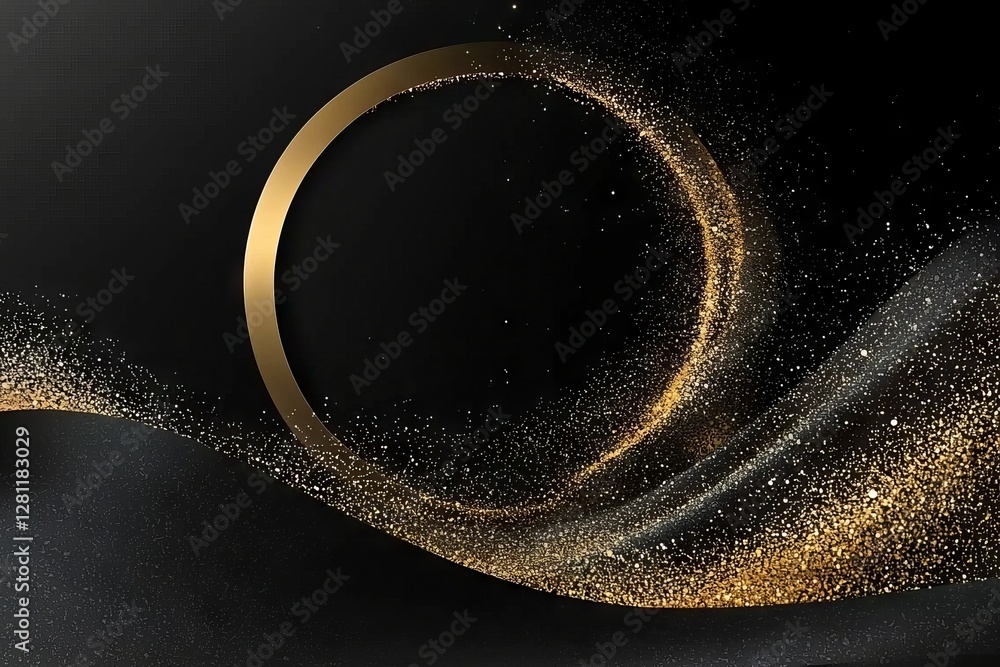 Poster the black background serves as a canvas for a beautiful abstract effect, where a circle frame shines