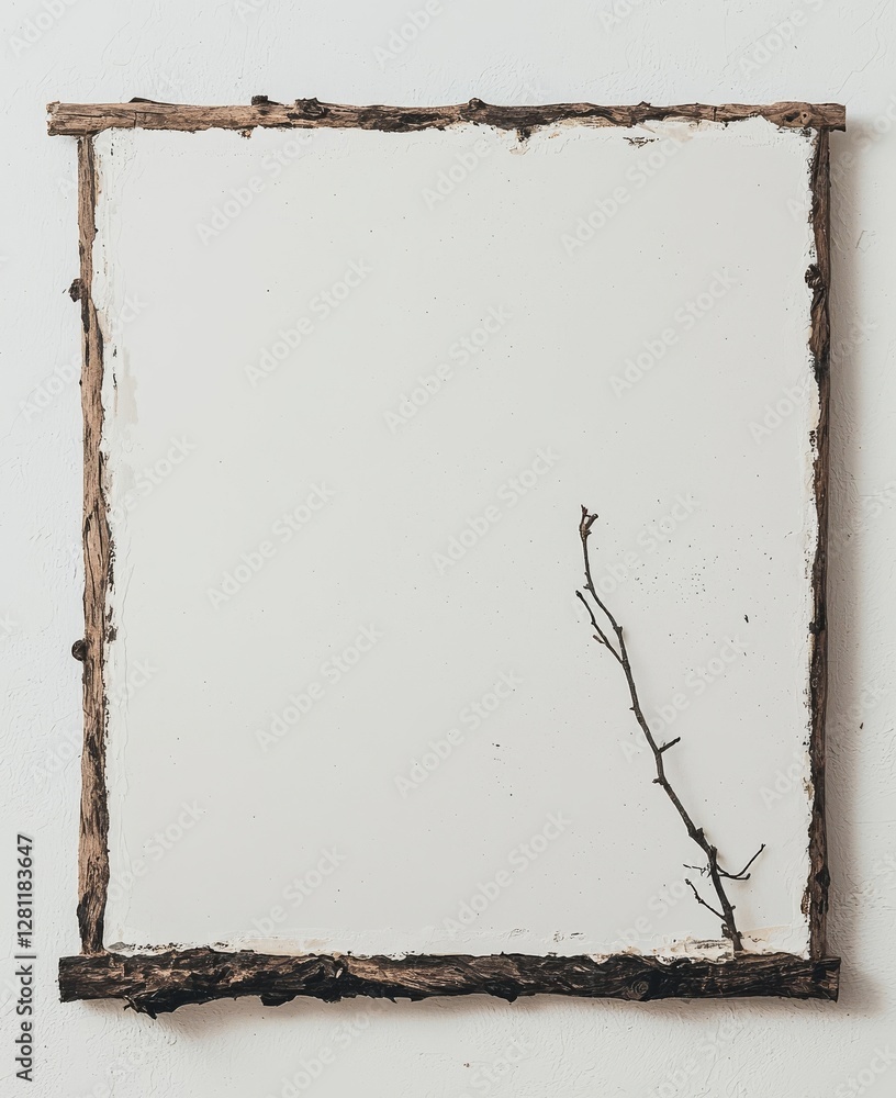 Aufkleber a transparent background features an isolated empty vertical frame mockup, serving as an artwork tem