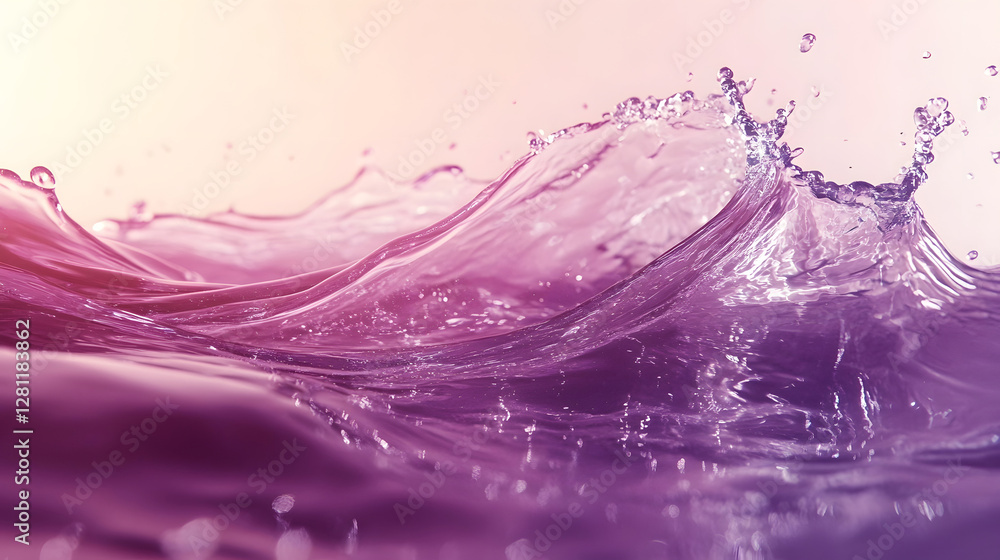 Poster Captivating abstract image featuring a dramatic splash of purple water in motion creating a visually striking and mesmerizing effect with its vibrant colors fluidity and energy