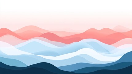 Abstract Pastel Mountain Range Landscape Illustration