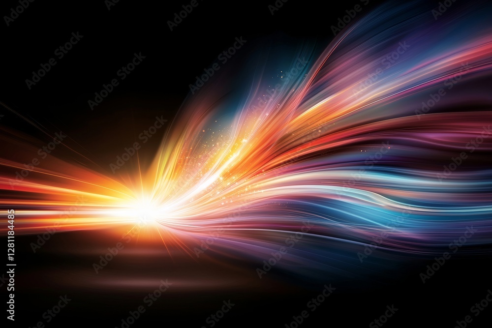 Aufkleber this image is a 3d render of an abstract synthwave background, evoking the themes of cyber space, la