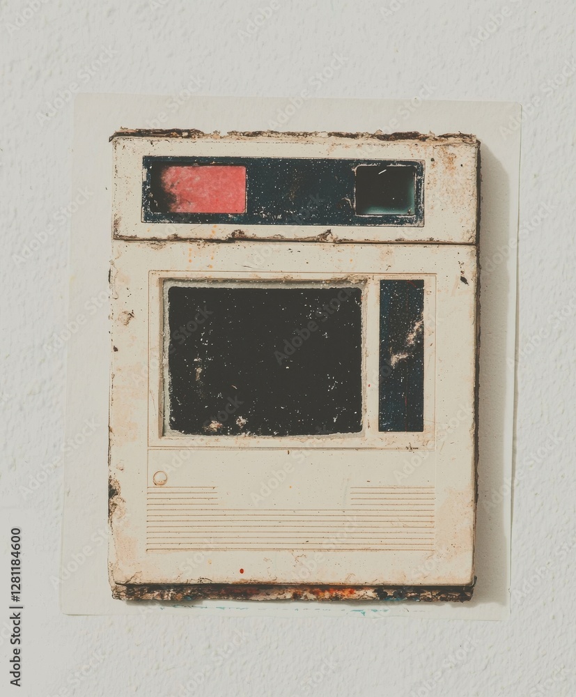 Poster an isolated design element, the polaroid frame is extracted from a vintage polaroid and presented in