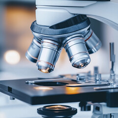 Microscope on a white background