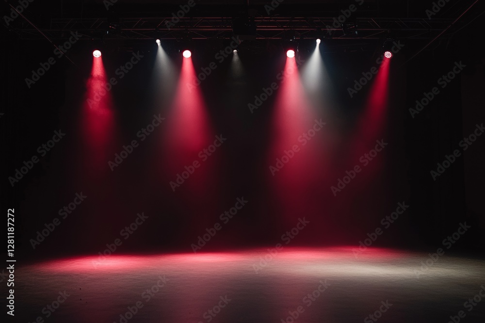 Poster a passionate performance event stage was illuminated by a spotlight with an event stage light backgr