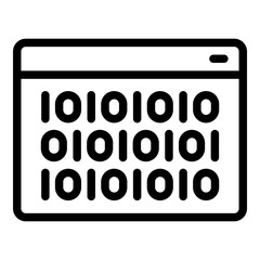 Binary code icon. Vector line icon