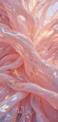Fototapeta premium Delicate swirls of pink and blue creamy texture with glittering stars creating an enchanting visual effect during bright daylight